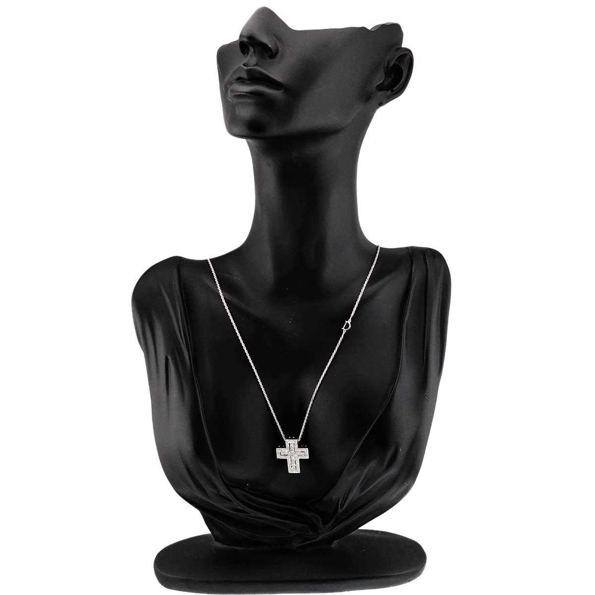 Belle Epoque Diamond Cross Necklace XS 18K WG 750
