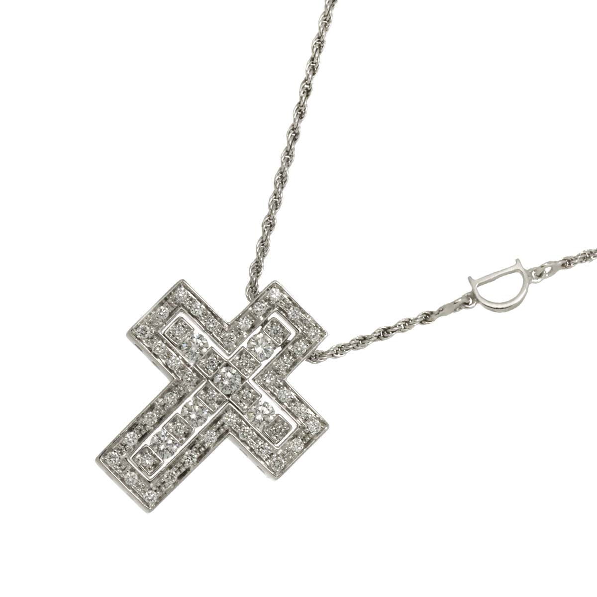 Belle Epoque Diamond Cross Necklace XS 18K WG 750