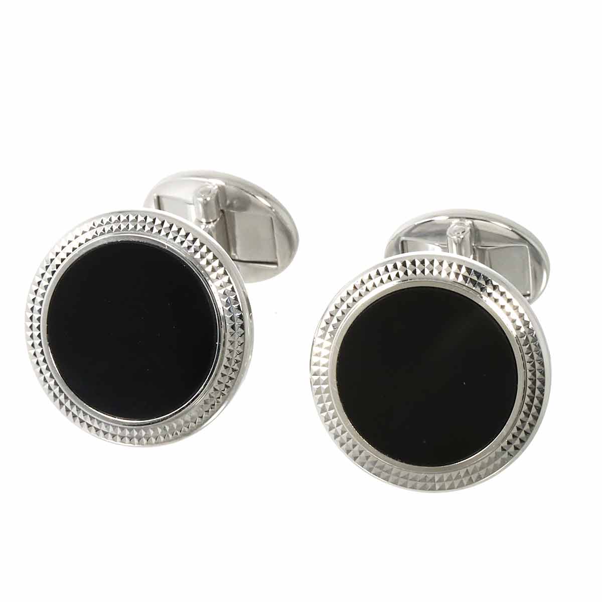 Cufflinks Onyx 18K White Gold 750