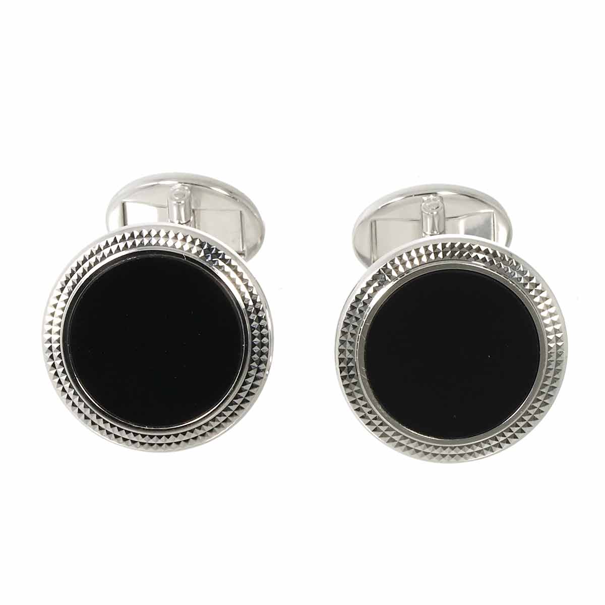 Cufflinks Onyx 18K White Gold 750