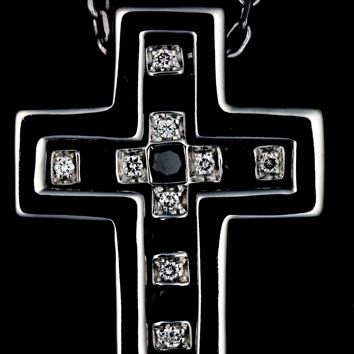 Belle Epoque Diamond Cross Necklace XS 18K WG 750