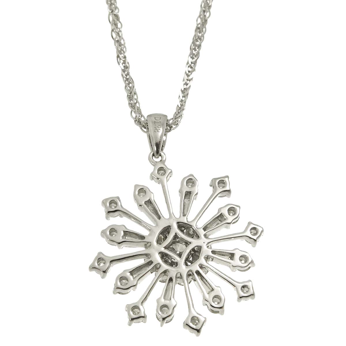 Diamond 1.28ct Necklace 18K WG White Gold 750