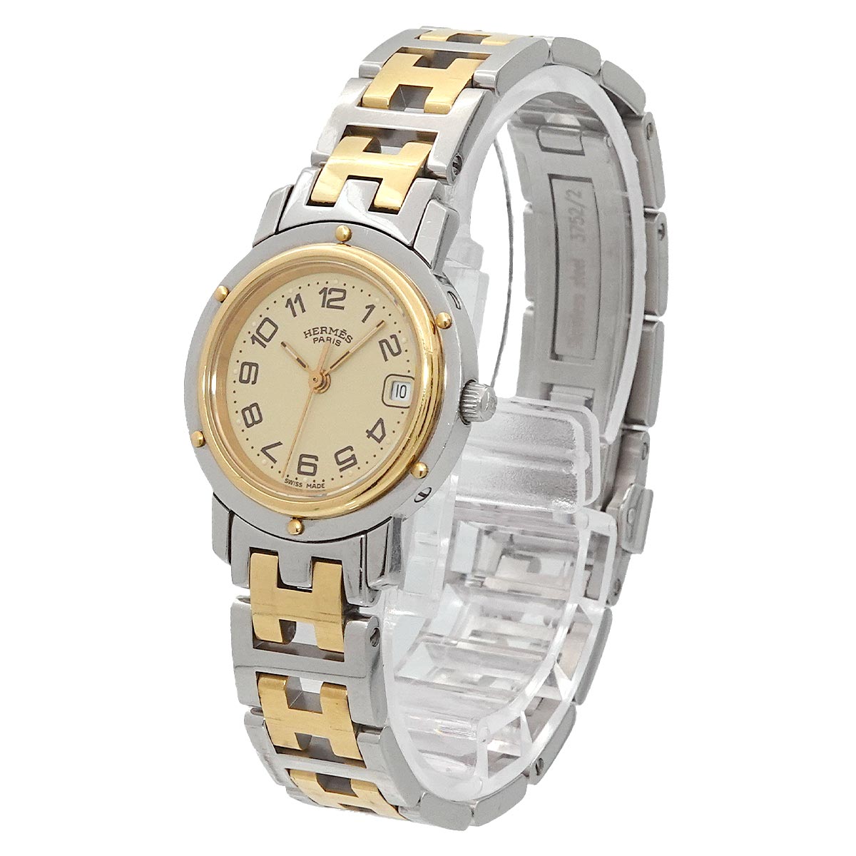 Clipper Two Tone CL4 220 Quartz Date cream Dial Ladies Watch