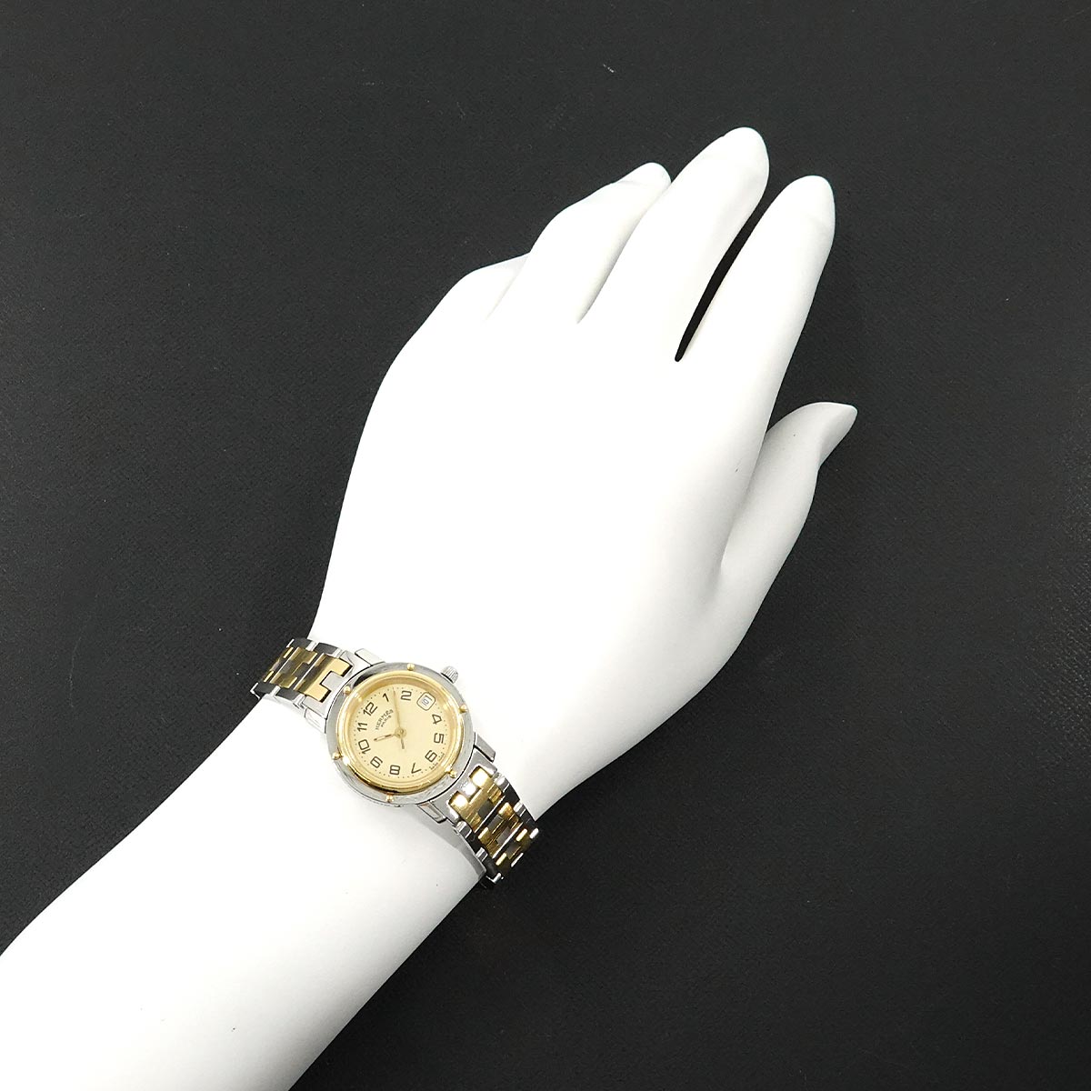 Clipper Two Tone CL4 220 Quartz Date cream Dial Ladies Watch