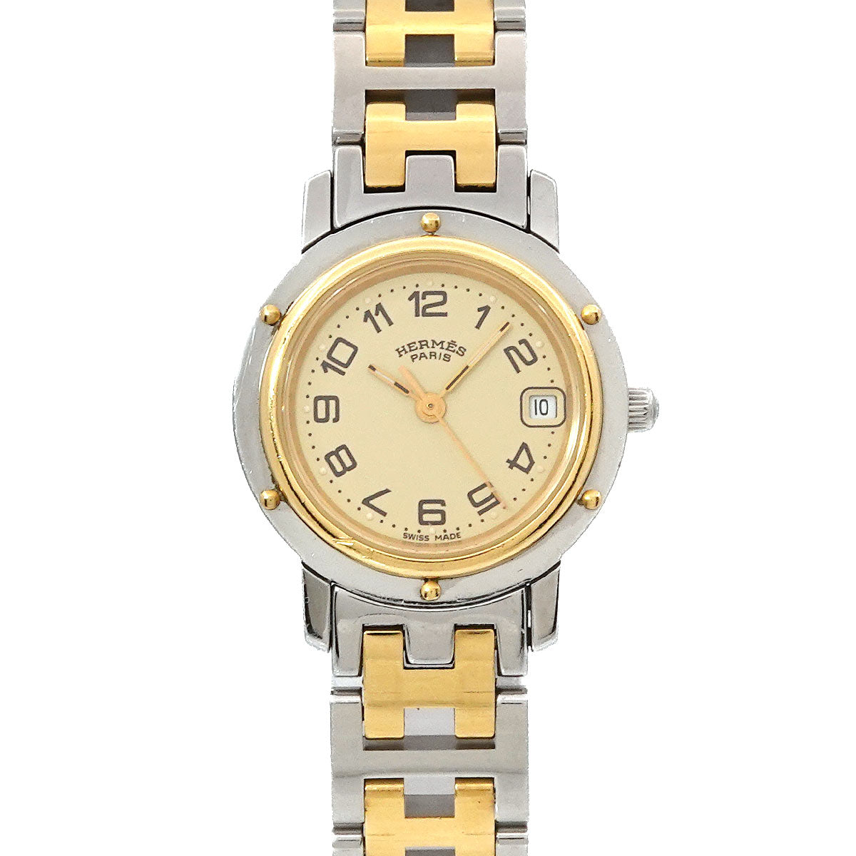 Clipper Two Tone CL4 220 Quartz Date cream Dial Ladies Watch