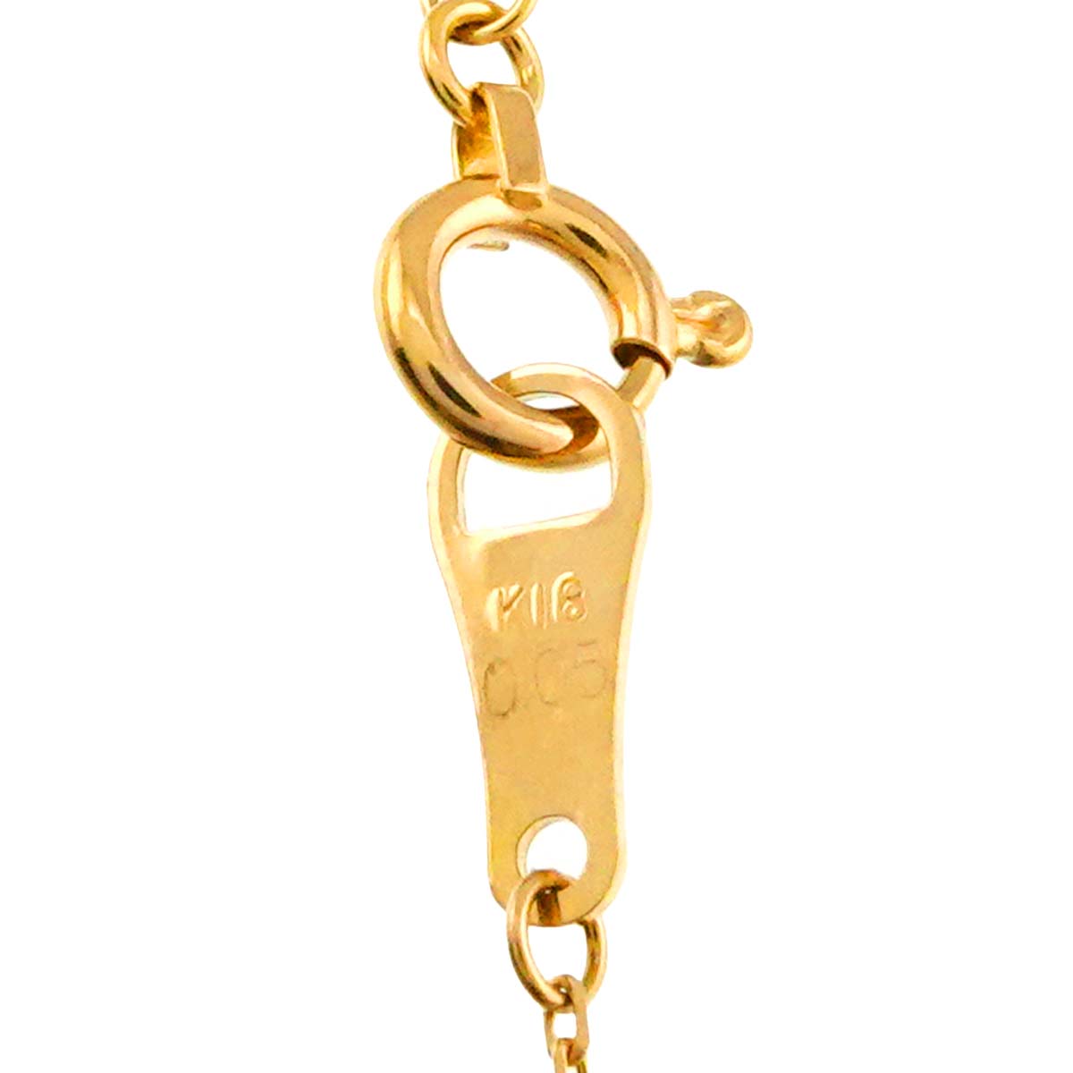 Clover Diamond 0.05ct Necklace 18K YG Yellow Gold 750