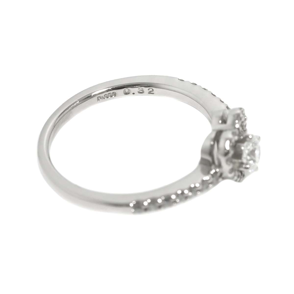 Diamond 0.32ct Heart Ring Pt Platinum size4(US)