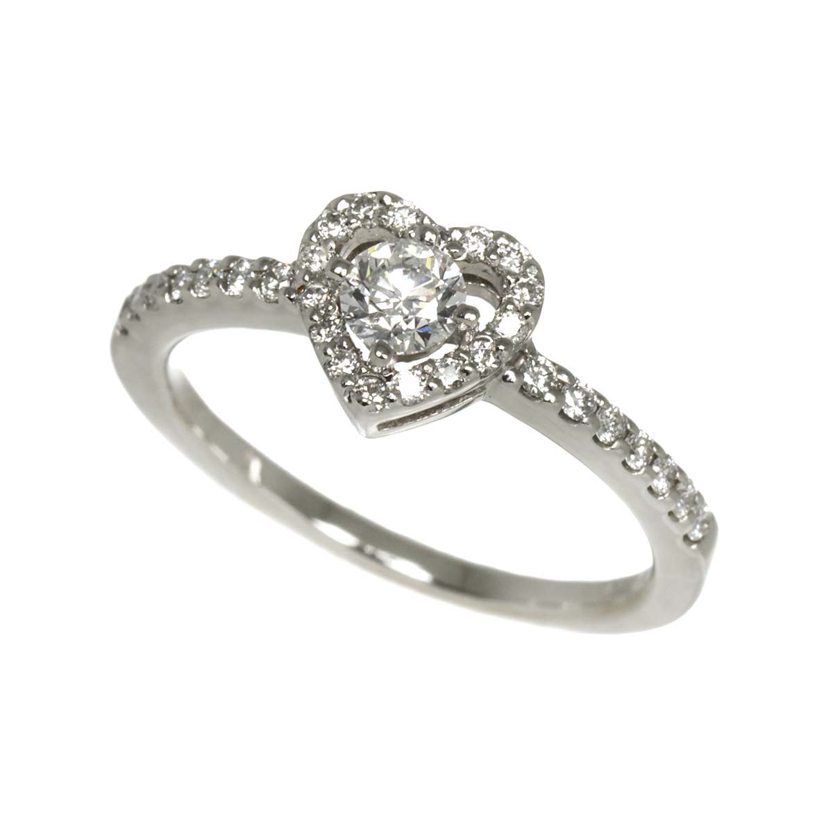 Diamond 0.32ct Heart Ring Pt Platinum size4(US)