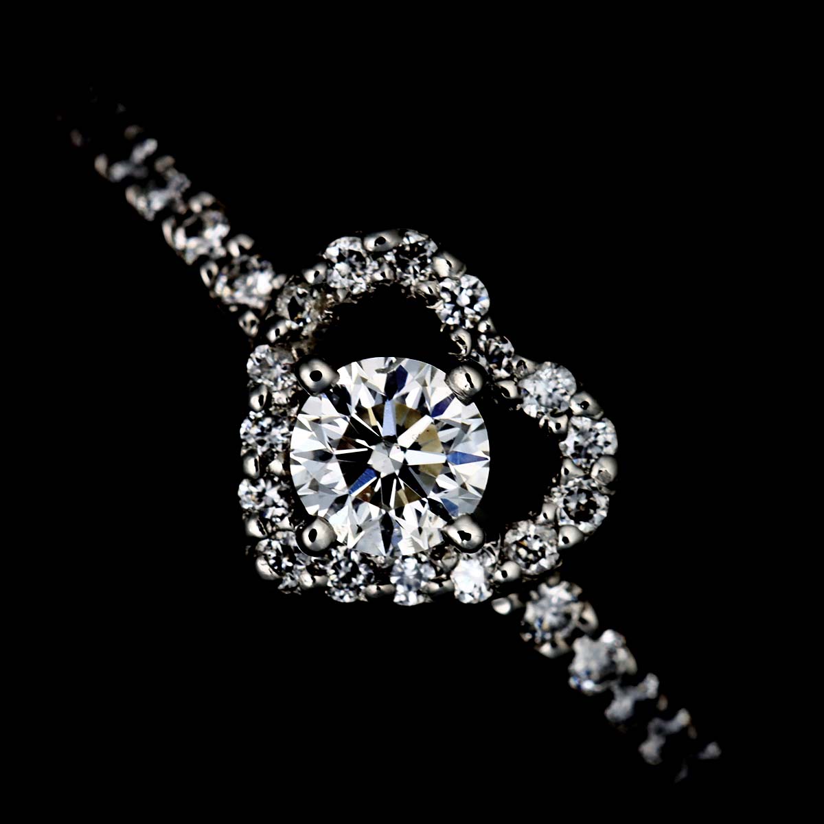 Diamond 0.32ct Heart Ring Pt Platinum size4(US)