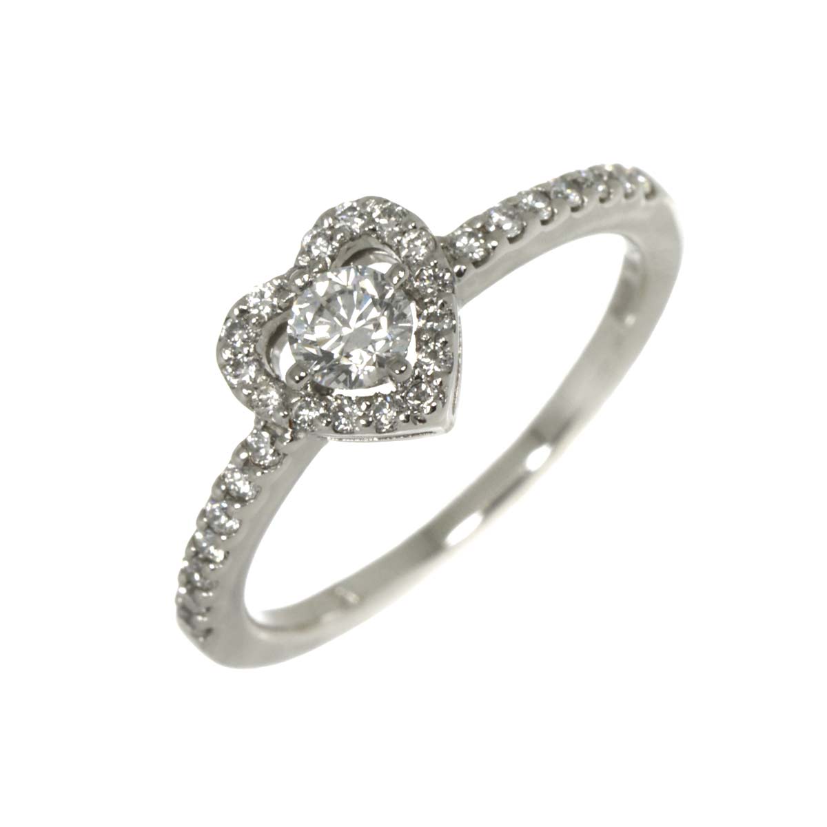 Diamond 0.32ct Heart Ring Pt Platinum size4(US)