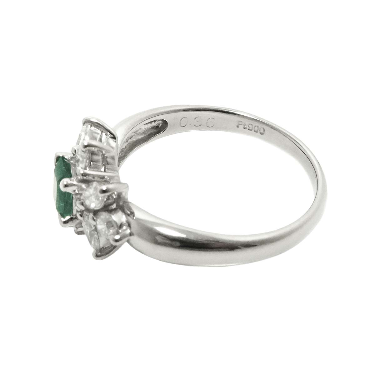 Emerald 0.36ct Diamond 0.53ct Ring Pt Platinum Size6.25-6.5(US)