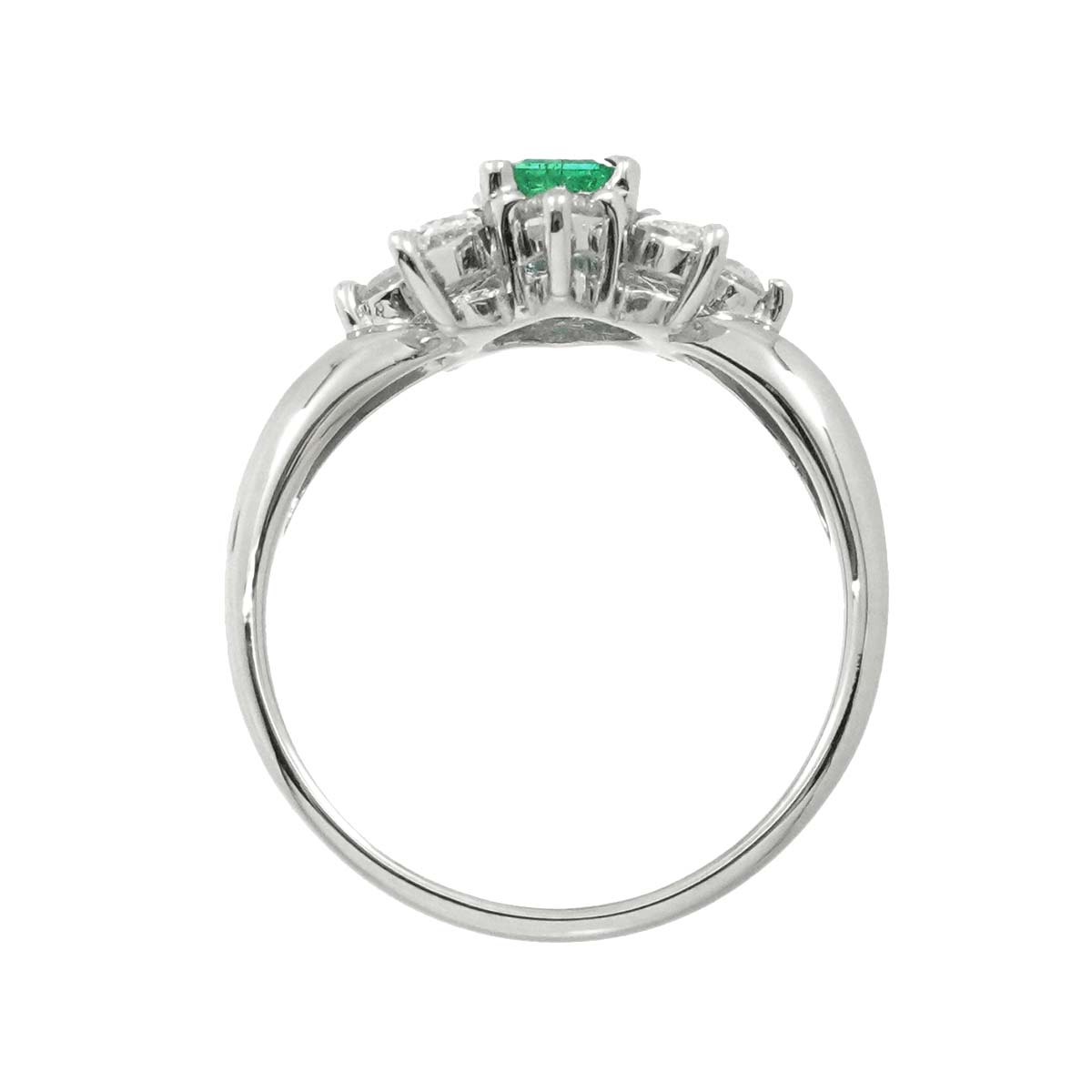 Emerald 0.36ct Diamond 0.53ct Ring Pt Platinum Size6.25-6.5(US)