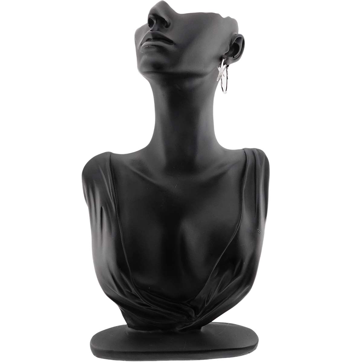 Diamond Hoop Earrings Pierced 18K WG 750