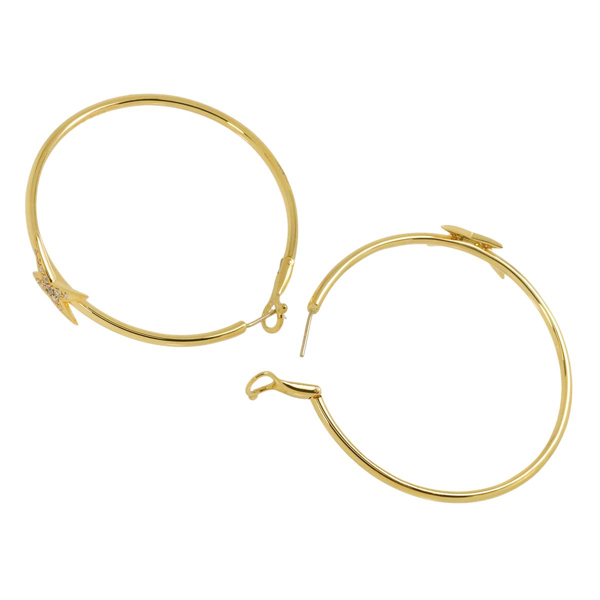 Mes Nuances Hoop Diamond Earrings Pierced 18K YG 750