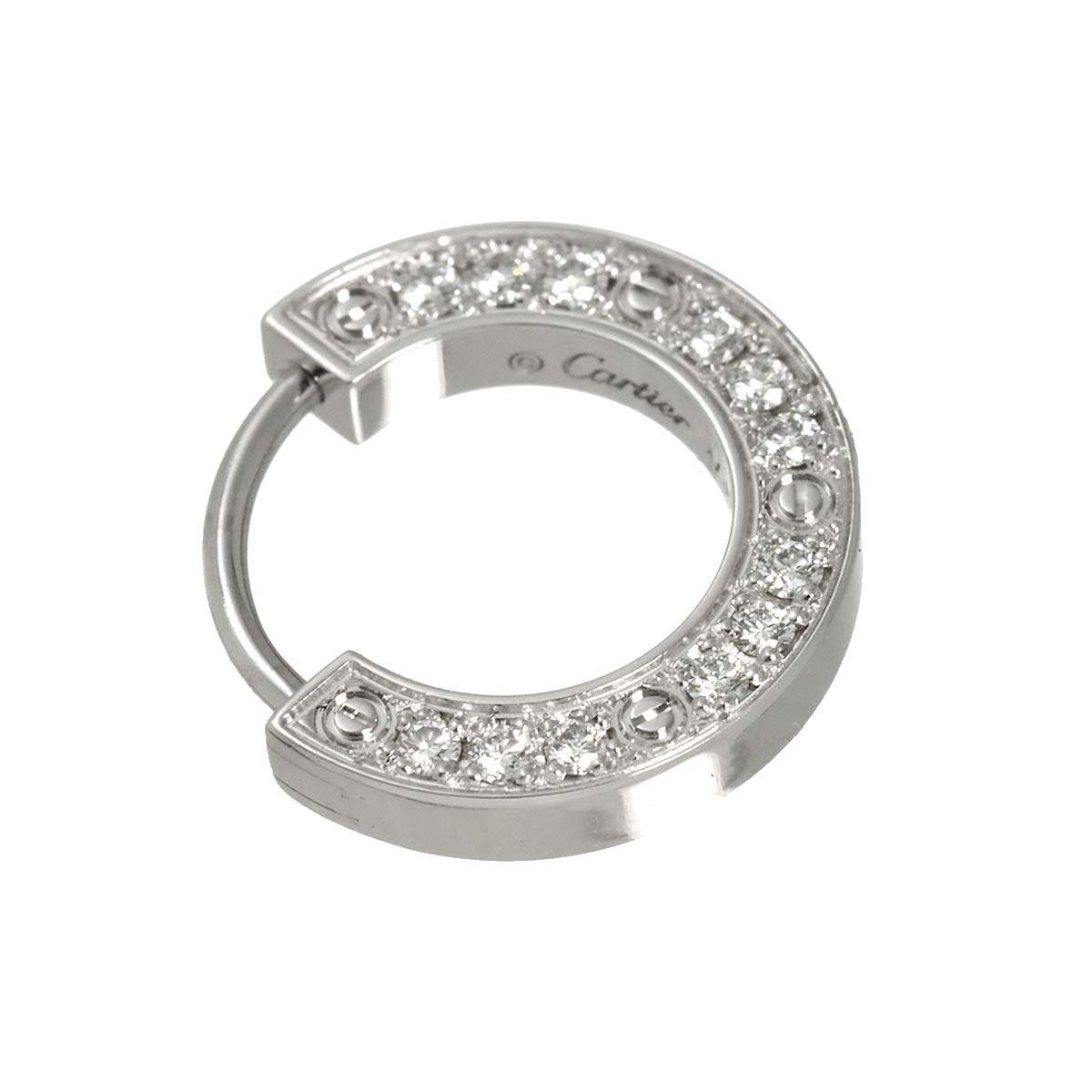 Love Diamond Earring Pierced 18K WG 750 One Piece only