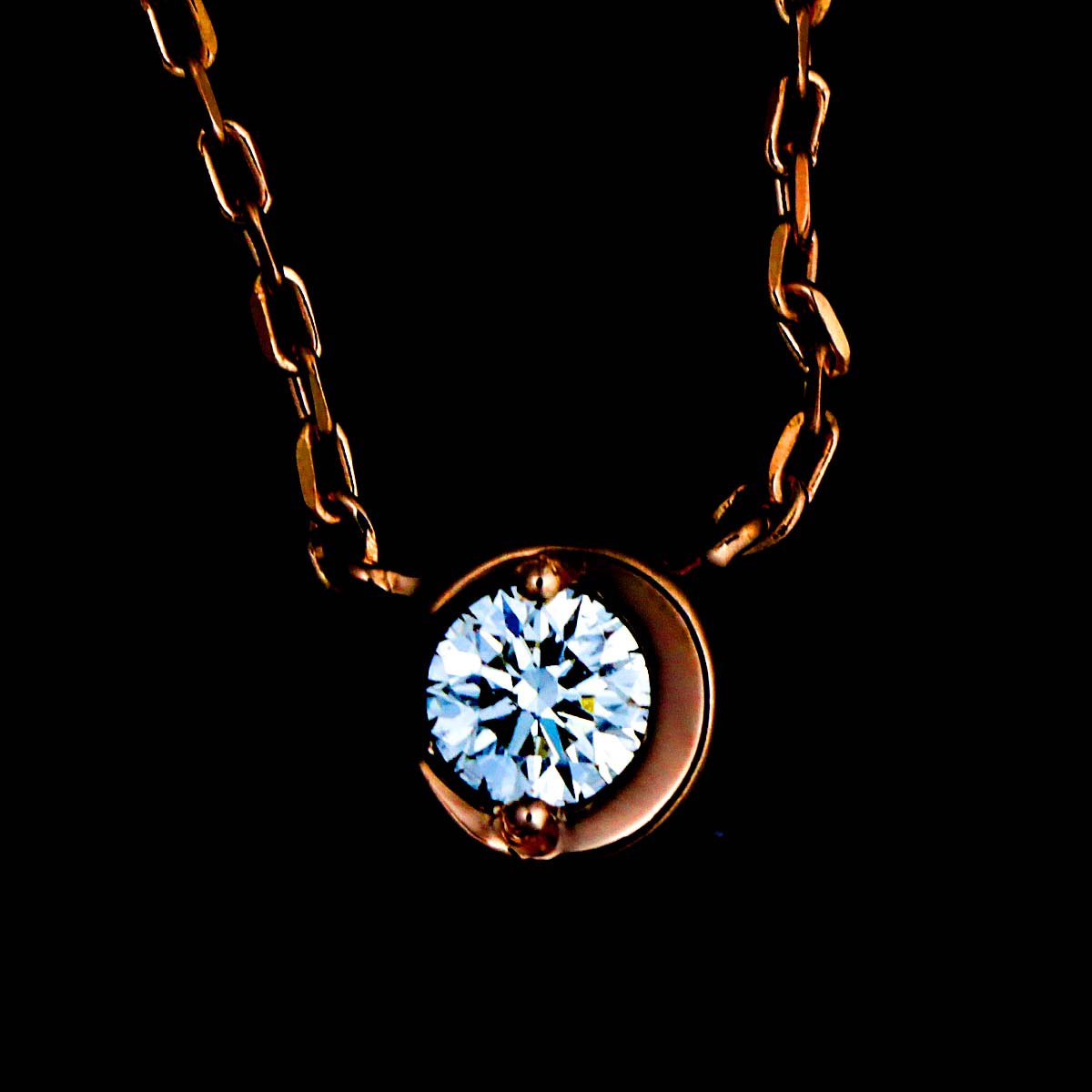 Diamond 0.04ct Necklace 18K PG 750