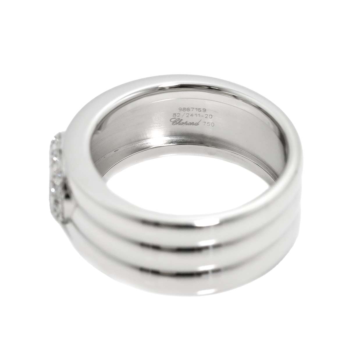 Happy Diamond Heart Ring 18K White Gold 750 Size6.25-6.5(US)