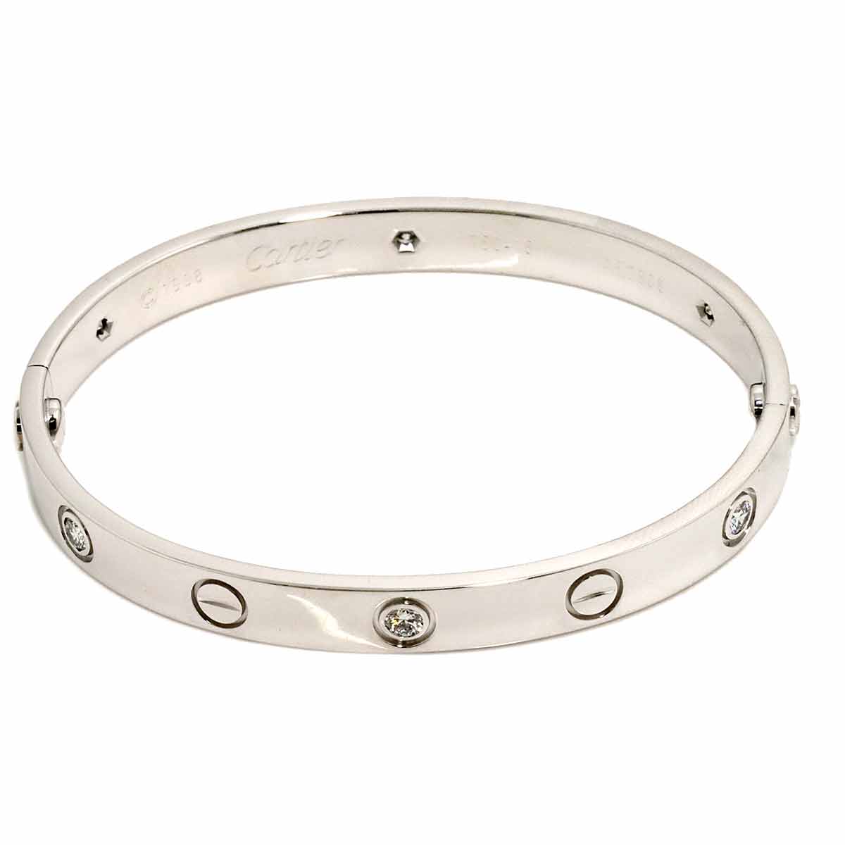 Love Bracelet Diamond 6P Bangle 18K WG 750 Size16