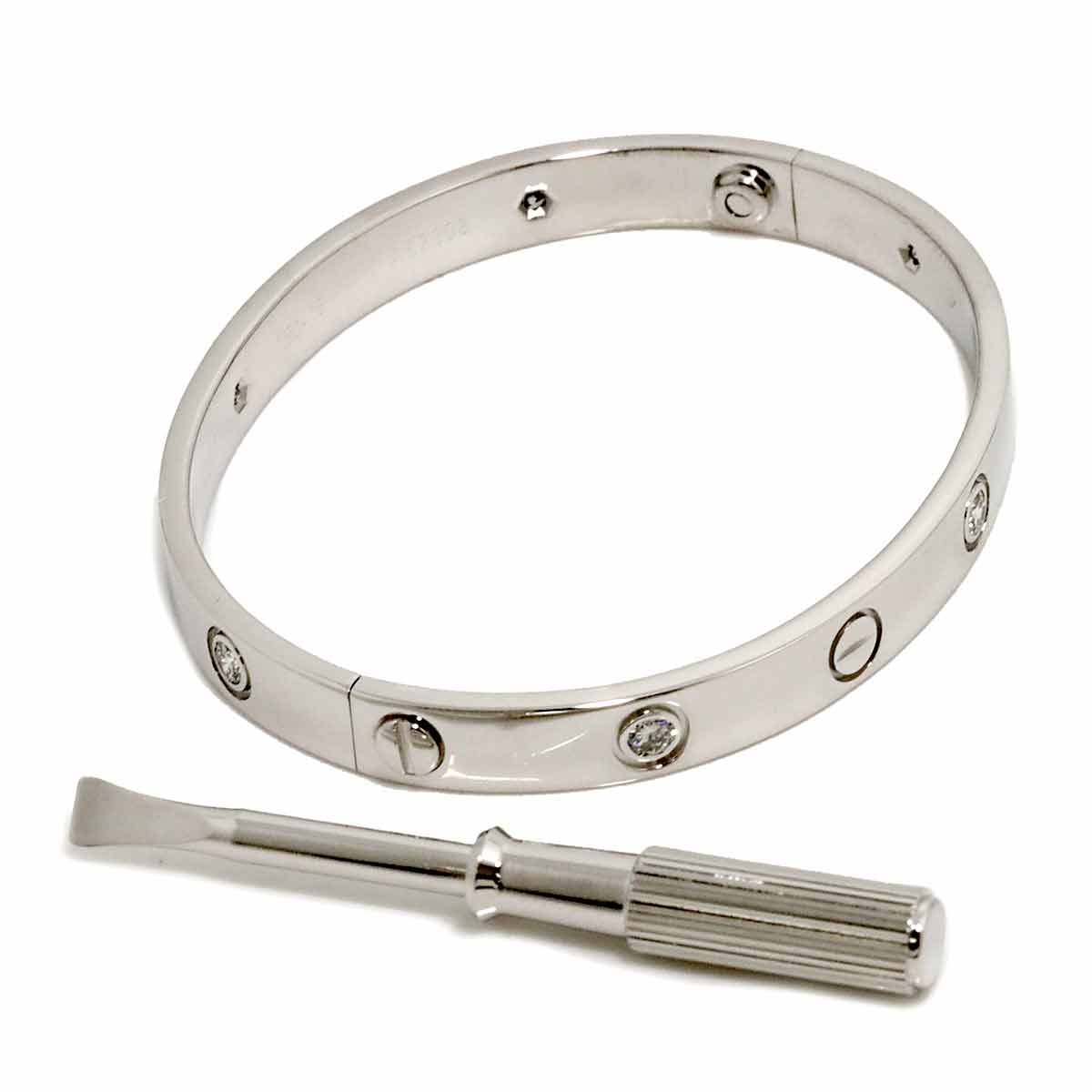 Love Bracelet Diamond 6P Bangle 18K WG 750 Size16