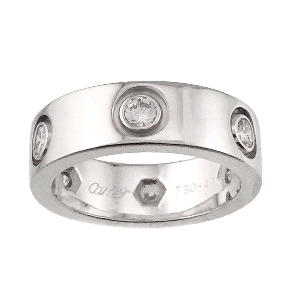 Love Ring Full Diamond 6P 18K White Gold 750 size47 3.75-4(US)