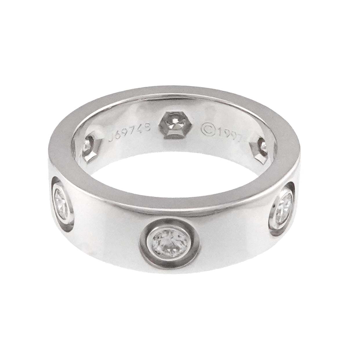 Love Ring Full Diamond 6P 18K White Gold 750 size47 3.75-4(US)