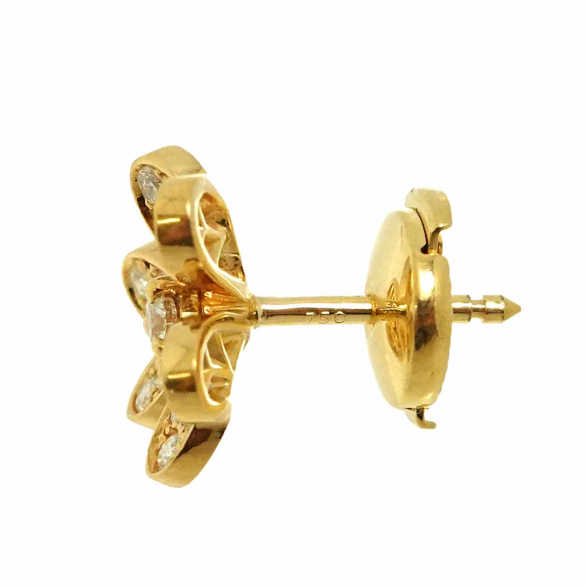 FRIVOLE Diamond Mini Earrings Pierced 18K YG 750