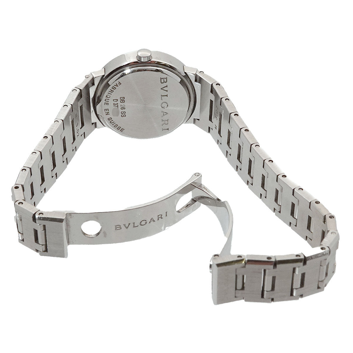 BVLGARIBVLGARI BB26SS 12P Diamond Quartz Black Dial Ladies