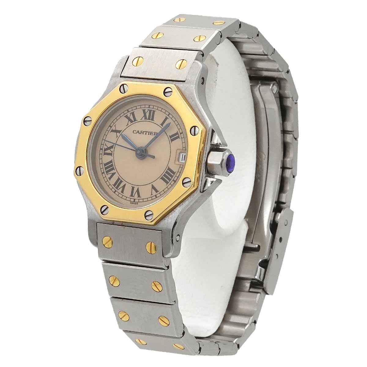 Santos Octagon SM W2001683 YG Quartz cream Dial Ladies