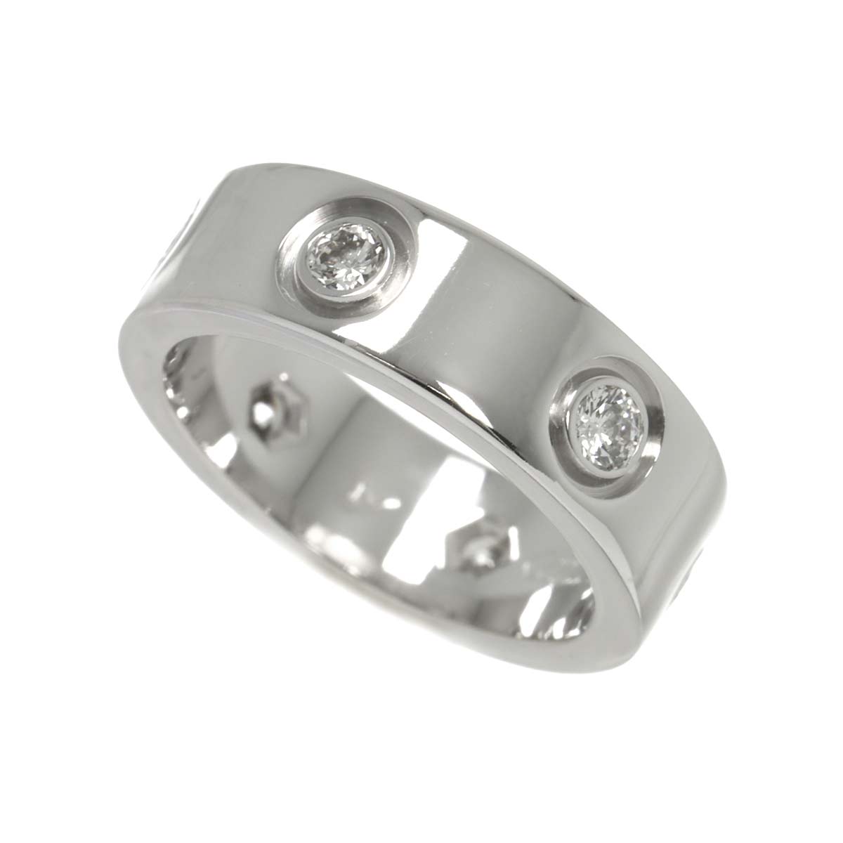 Love Full Diamond Ring 18K White Gold 750 size46 3.75(US)