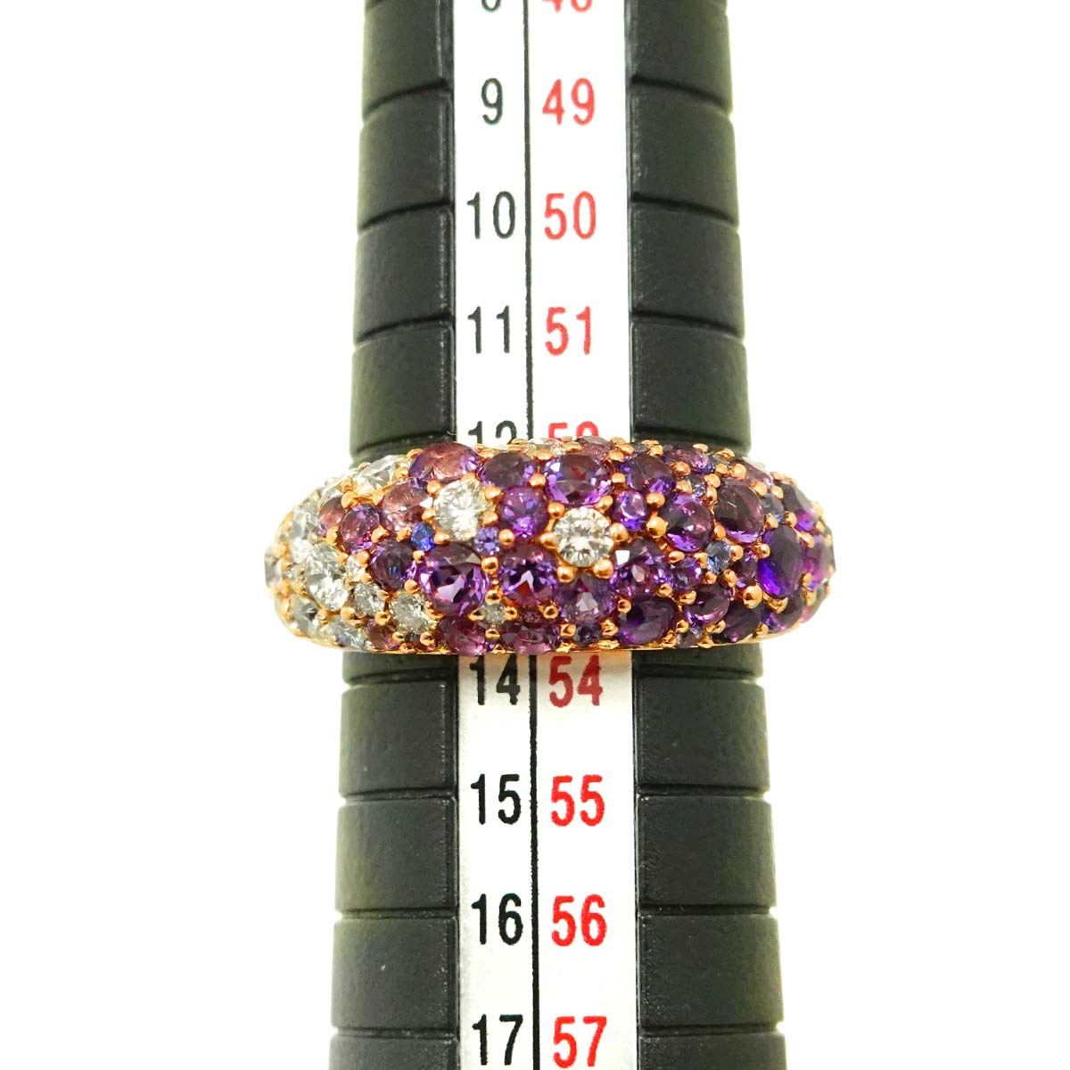 Multi Stone Diamond 0.77ct Ring 18K PG 750 6.25-6.5(US)