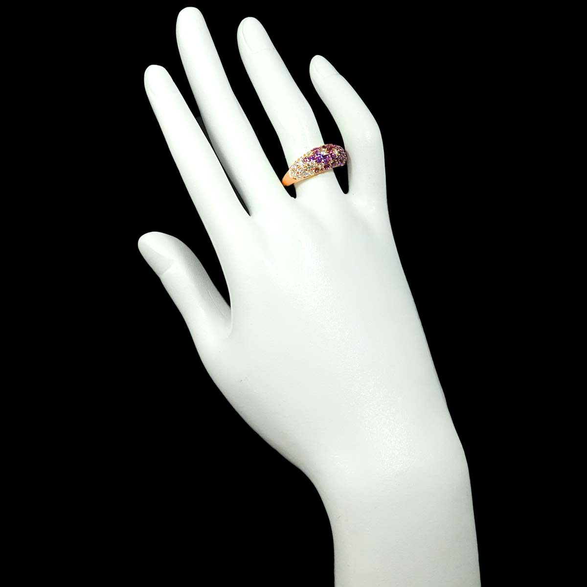 Multi Stone Diamond 0.77ct Ring 18K PG 750 6.25-6.5(US)