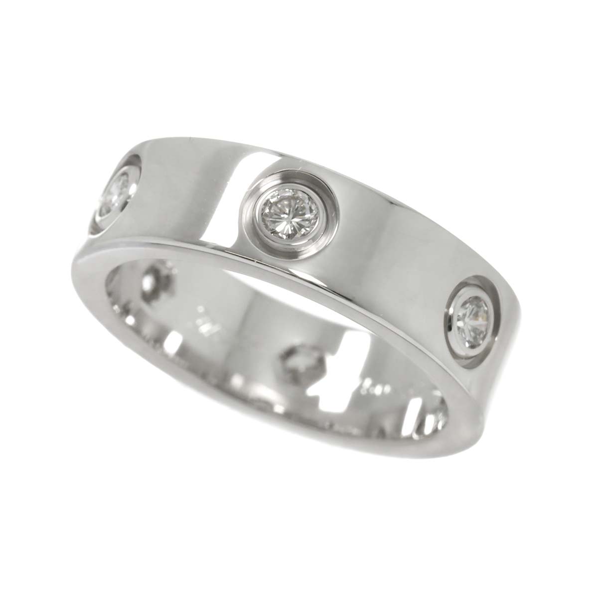 Love Ring Full Diamond 18K WG 750 size51 5.5-5.75US)