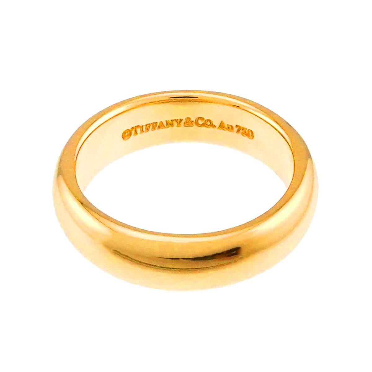 Classic Band Ring 18K Yellow Gold 750 Size 3.25-3.75(US)