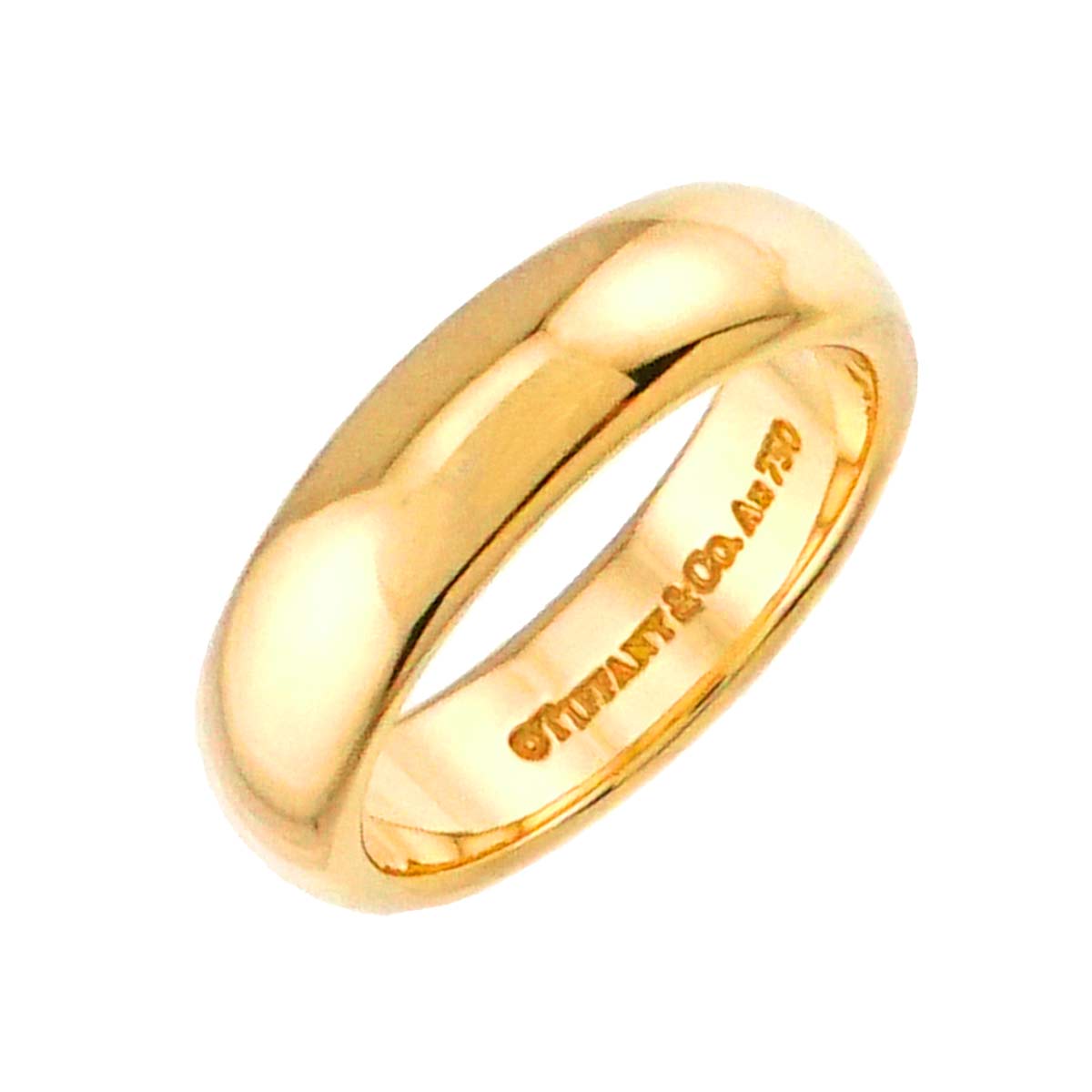 Classic Band Ring 18K Yellow Gold 750 Size 3.25-3.75(US)