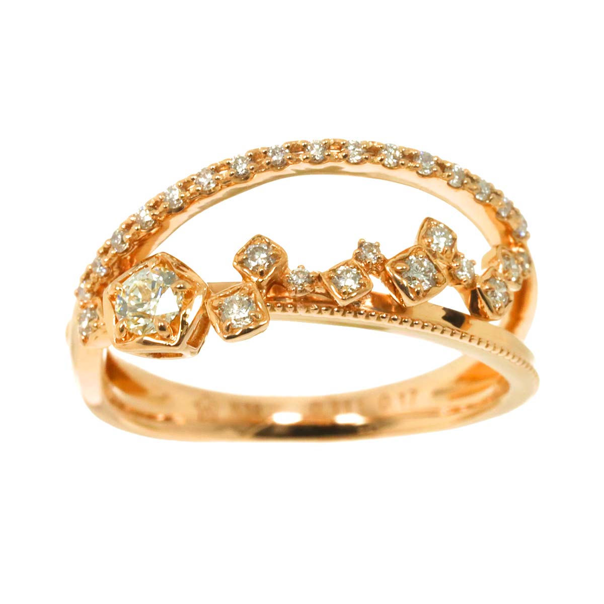 Diamond 0.111/0.17ct Ring 18K PG 750 Size5.5-5.75(US)