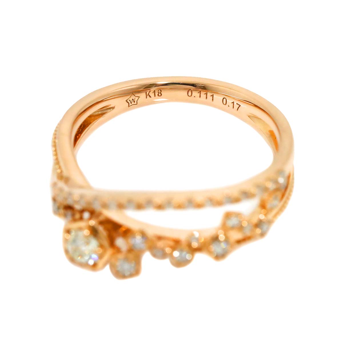 Diamond 0.111/0.17ct Ring 18K PG 750 Size5.5-5.75(US)