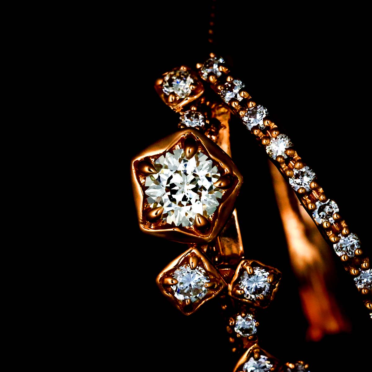 Diamond 0.111/0.17ct Ring 18K PG 750 Size5.5-5.75(US)