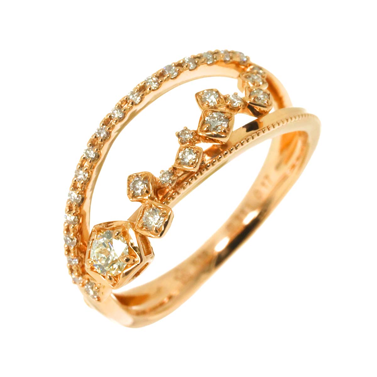 Diamond 0.111/0.17ct Ring 18K PG 750 Size5.5-5.75(US)