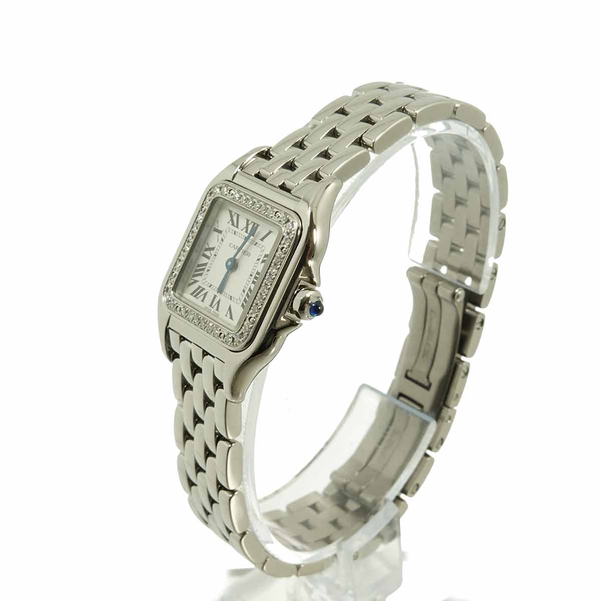 Panthere SM W4PN0007 Diamond Bezel Quartz Silver Dial Ladies