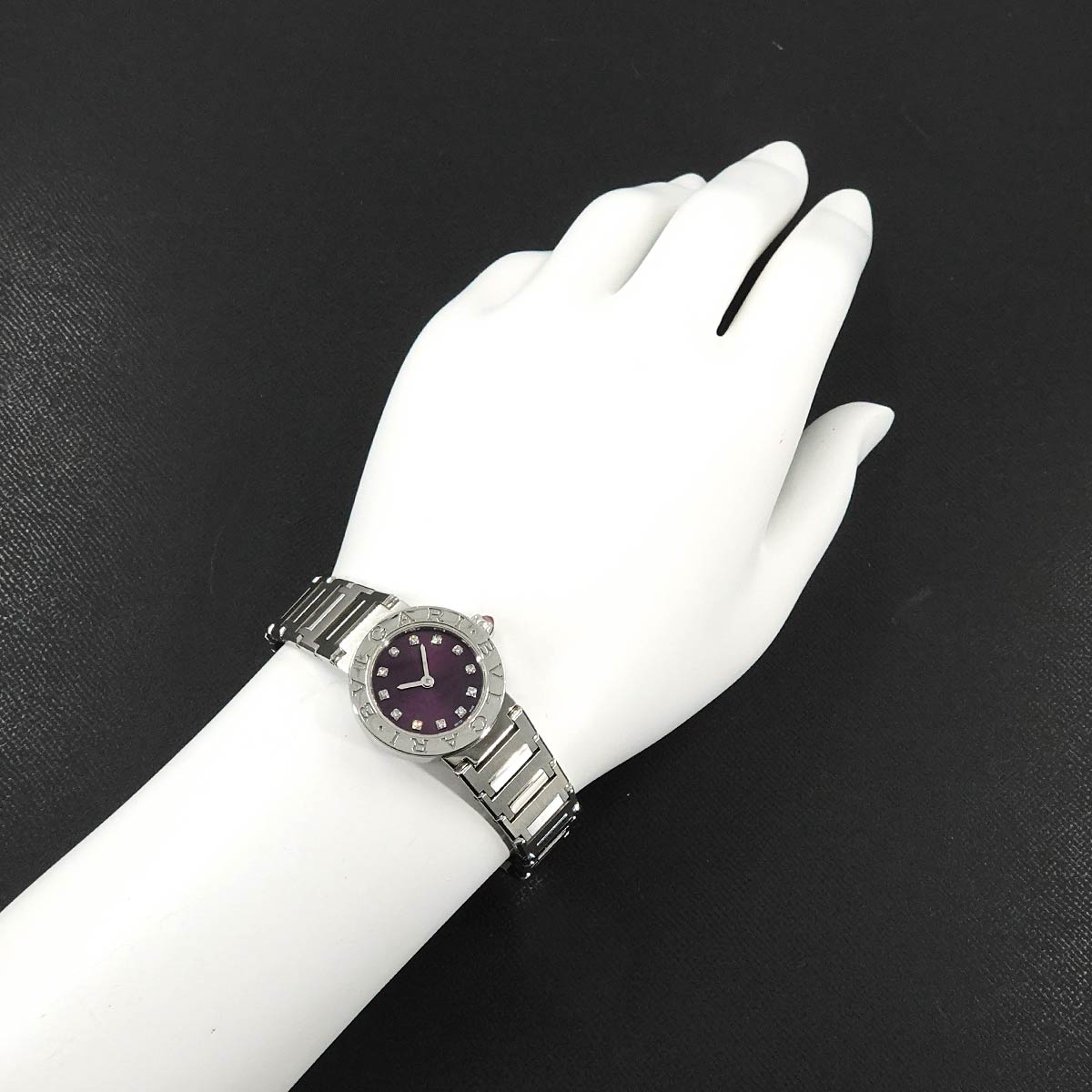 BVLGARIBVLGARI BB23S 12P Diamond Quartz Purpl Dial Ladies