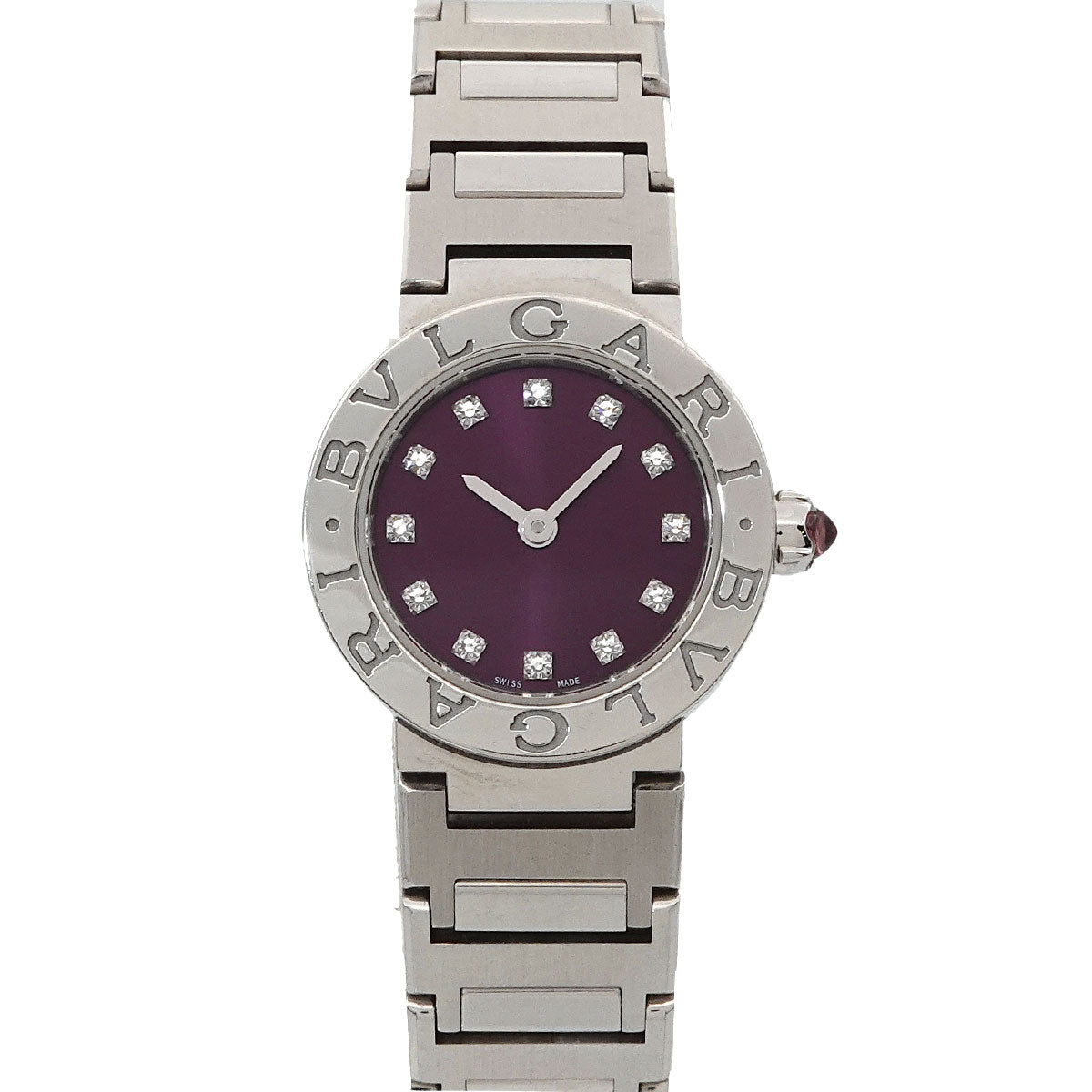 BVLGARIBVLGARI BB23S 12P Diamond Quartz Purpl Dial Ladies