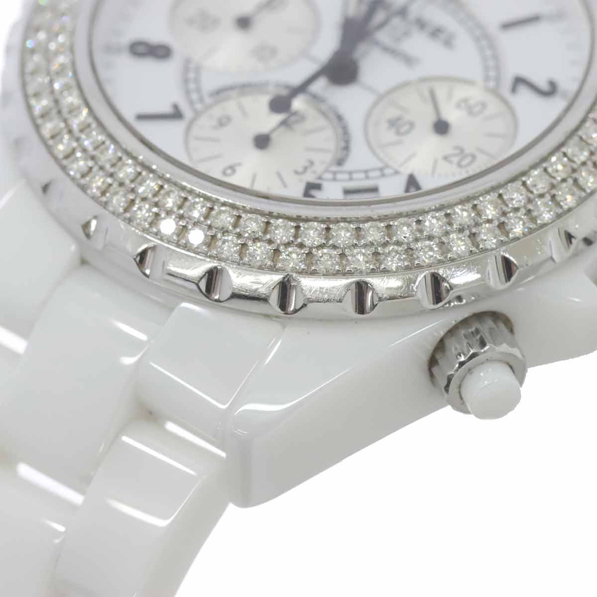 J12 41mm H1008 Date Bezel Diamond Automatic White Dial Mens