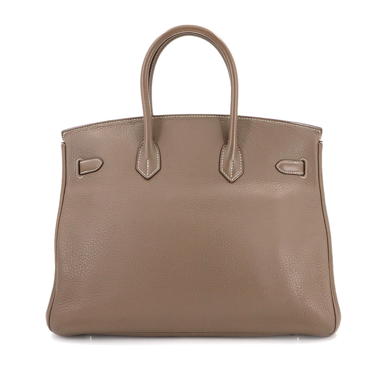 Birkin 35 Taurillon Clemence Etoupe Hand Bag Purse Beige