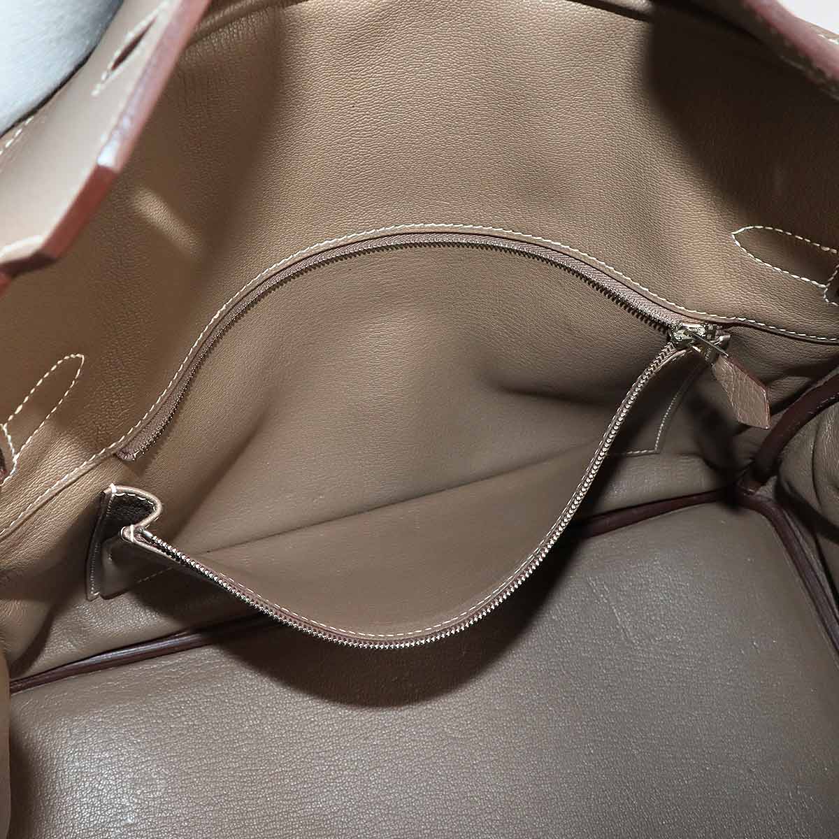 Birkin 35 Taurillon Clemence Etoupe Hand Bag Purse Beige
