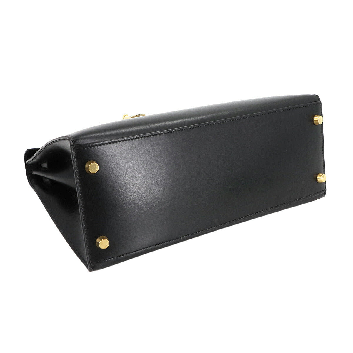 Kelly 28 Box carf Black 2way Hand Shoulder Bag Purse