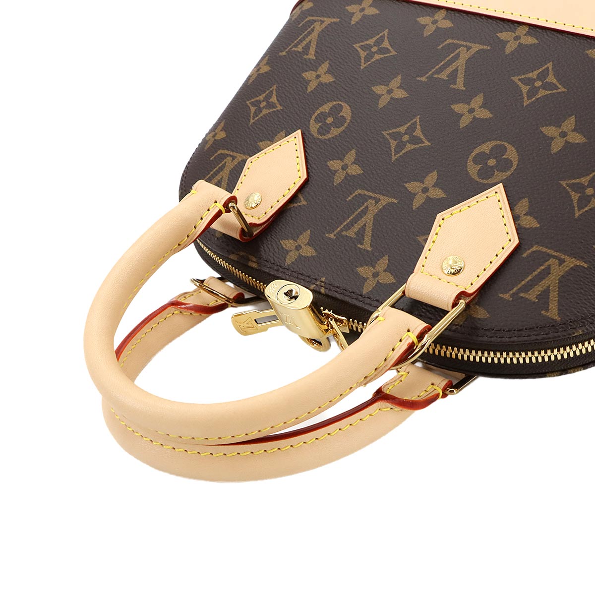 Monogram Alma BB Hand Shoulder Bag Leather Brown M46990