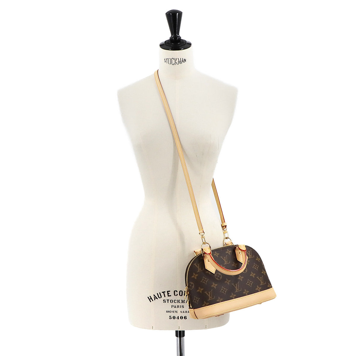 Monogram Alma BB Hand Shoulder Bag Leather Brown M46990