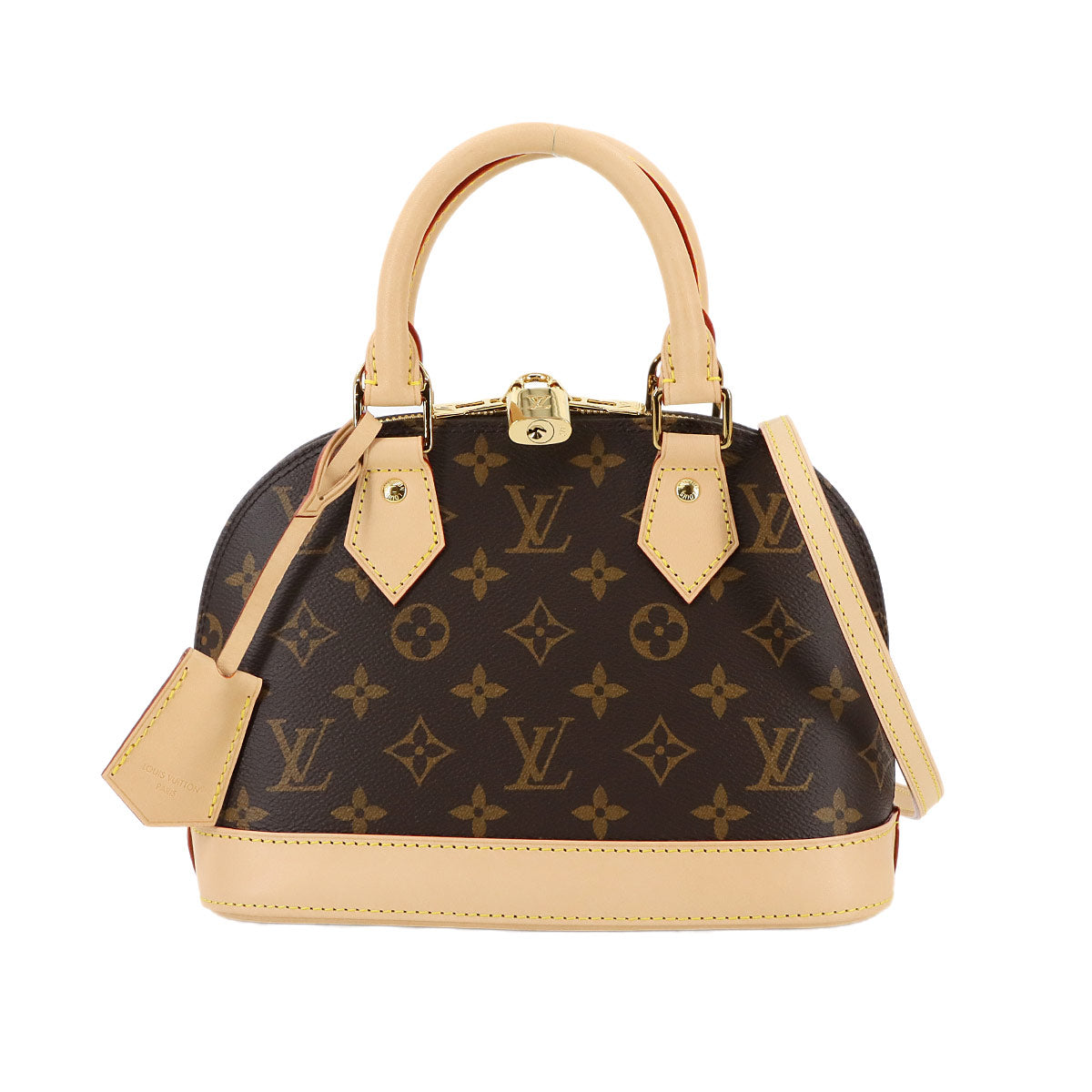 Monogram Alma BB Hand Shoulder Bag Leather Brown M46990