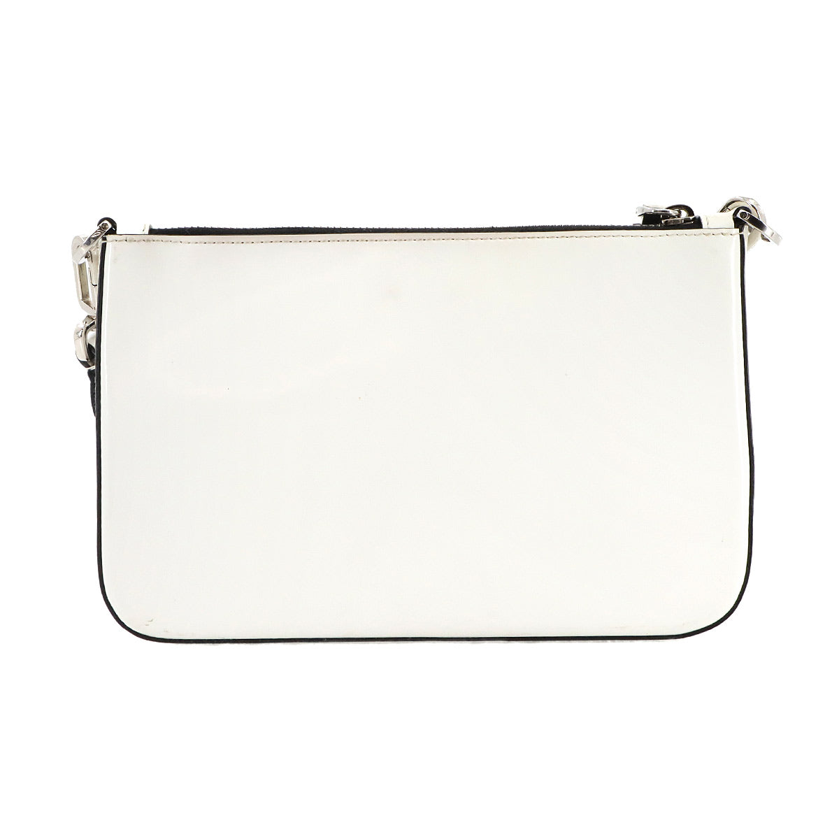 Shoulder Bag Leather White Black 2VH129 Purse