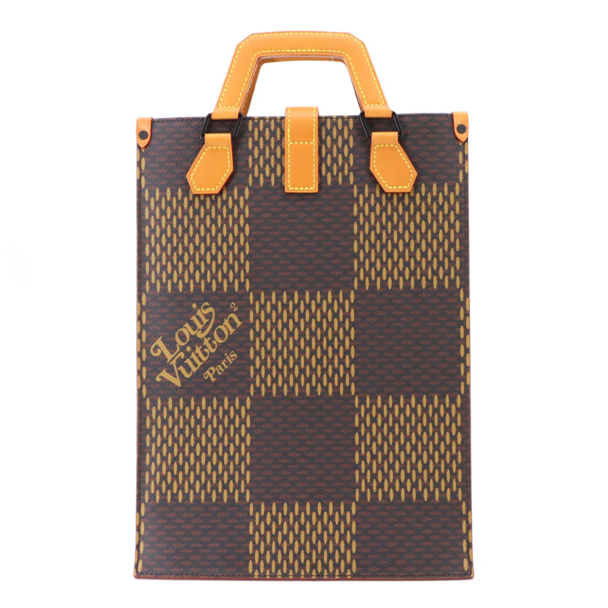 Giant Damier Mini Tote Shoulder Bag Ebene NIGO N40355